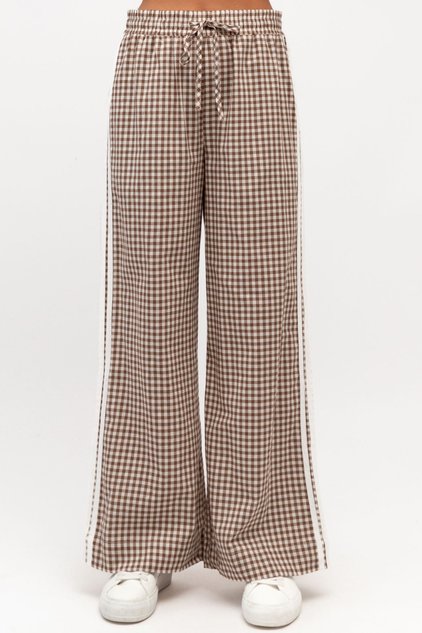 GRACEY GINGHAM PANT IN CHOCOLATE GINGHAM CHECK