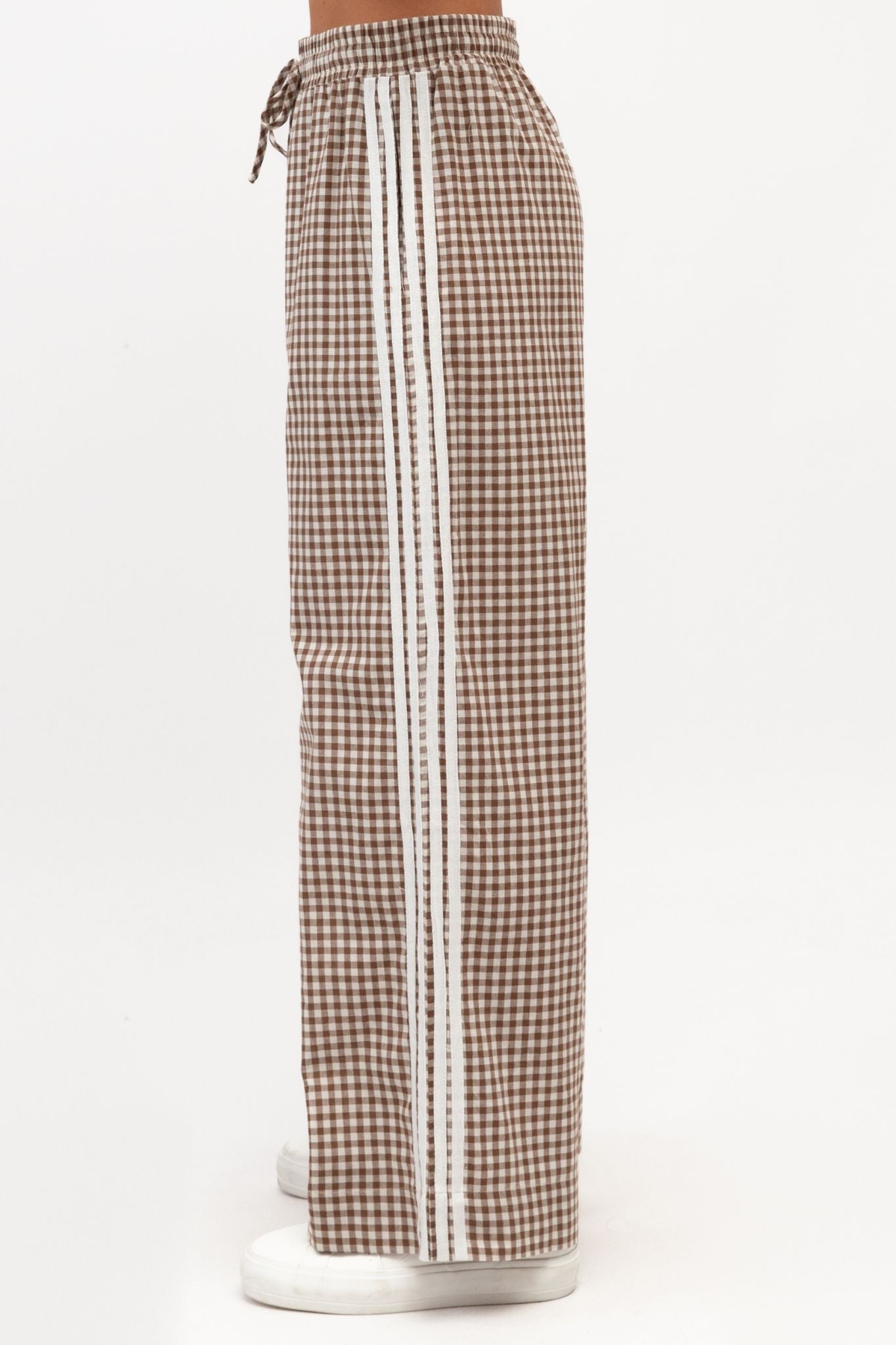 GRACEY GINGHAM PANT IN CHOCOLATE GINGHAM CHECK