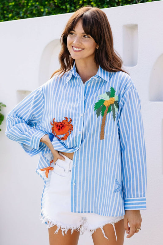 MALDIVES COTTON SHIRT - BLUE