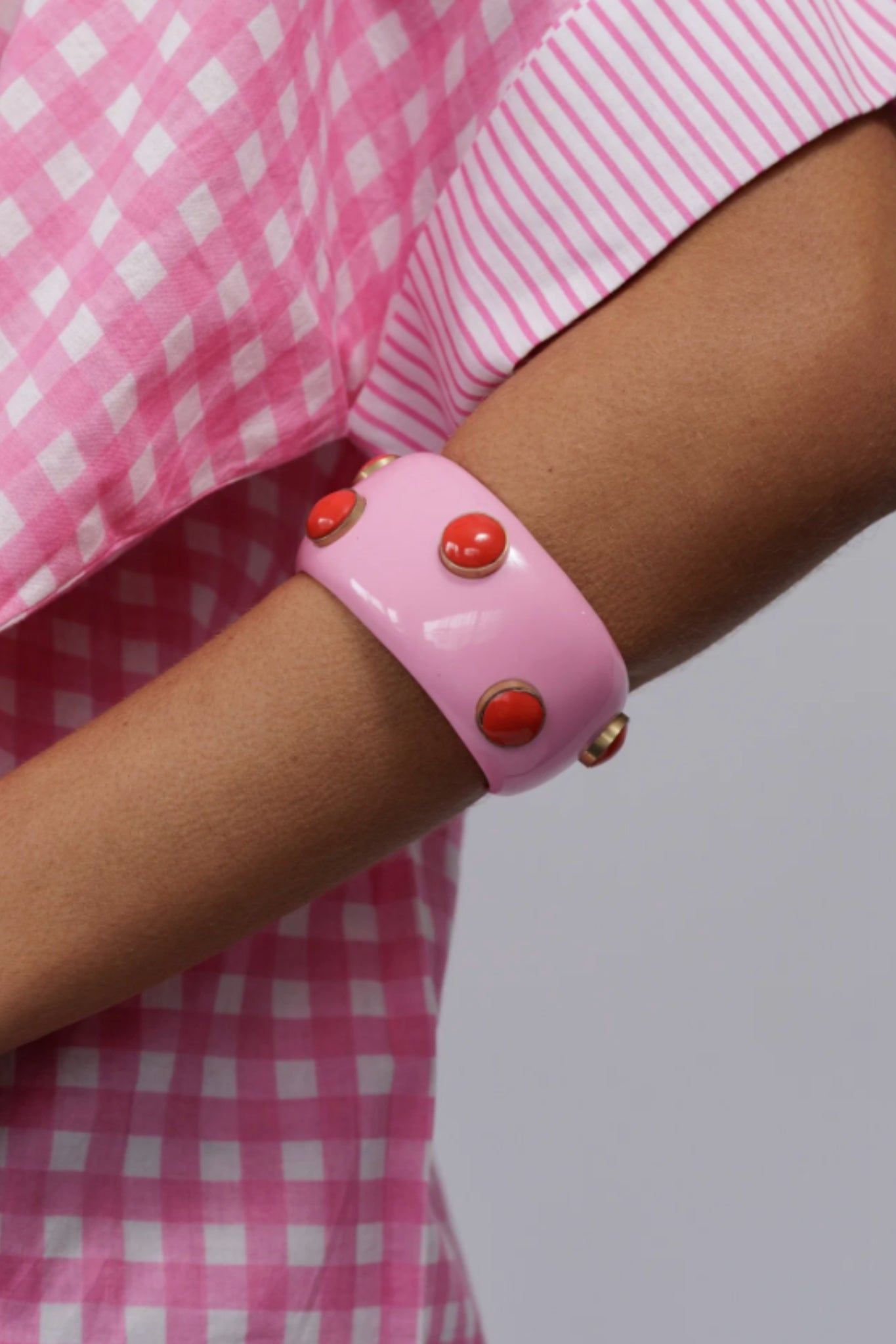 Joy Studded Bangle in Pink