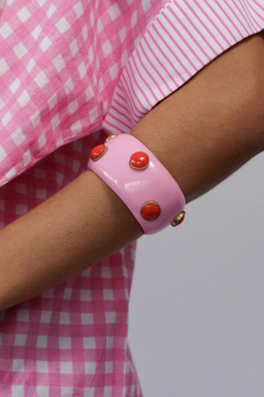 Joy Studded Bangle in Pink