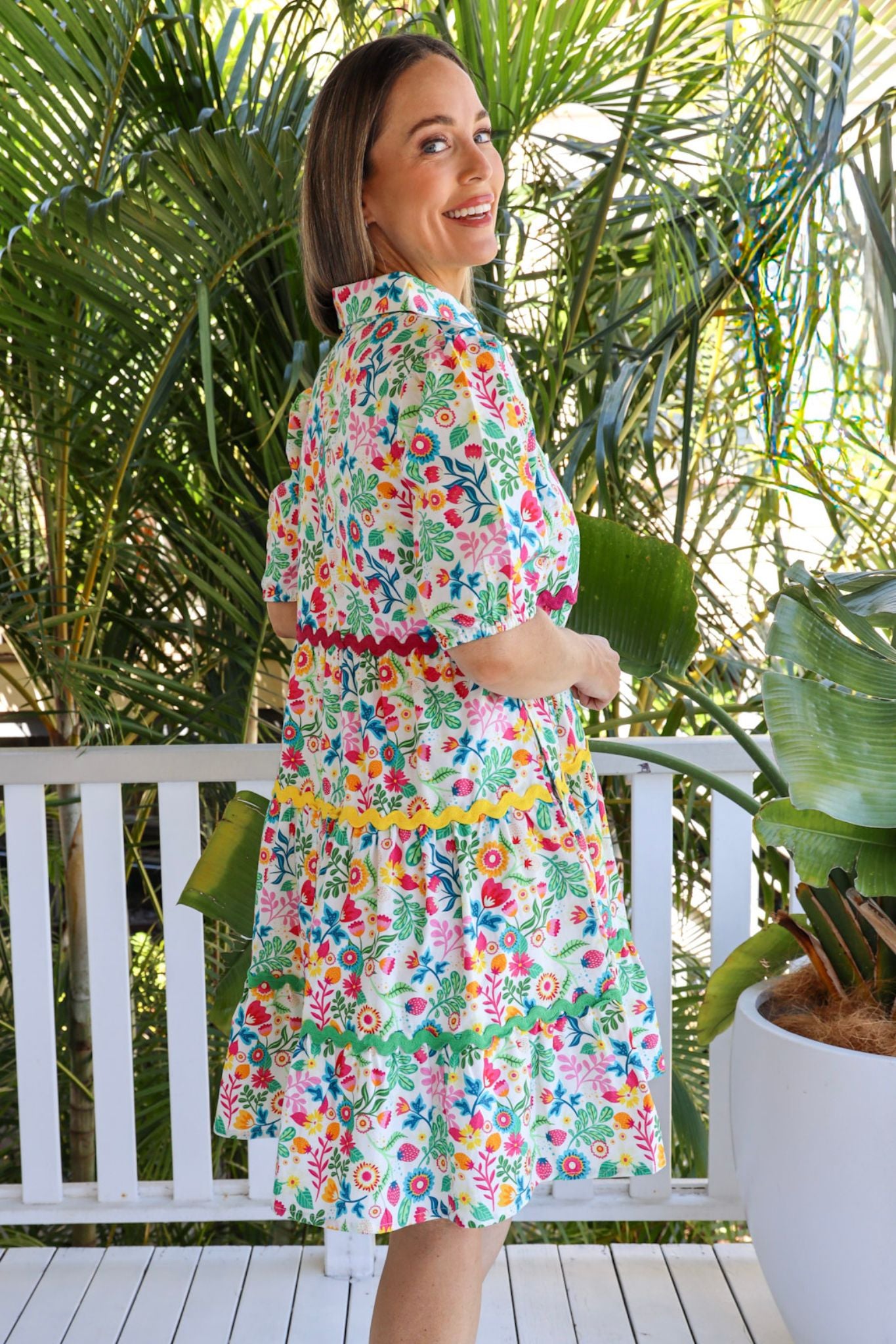 ARABELLA DRESS IN BRIGHT RIC RAC