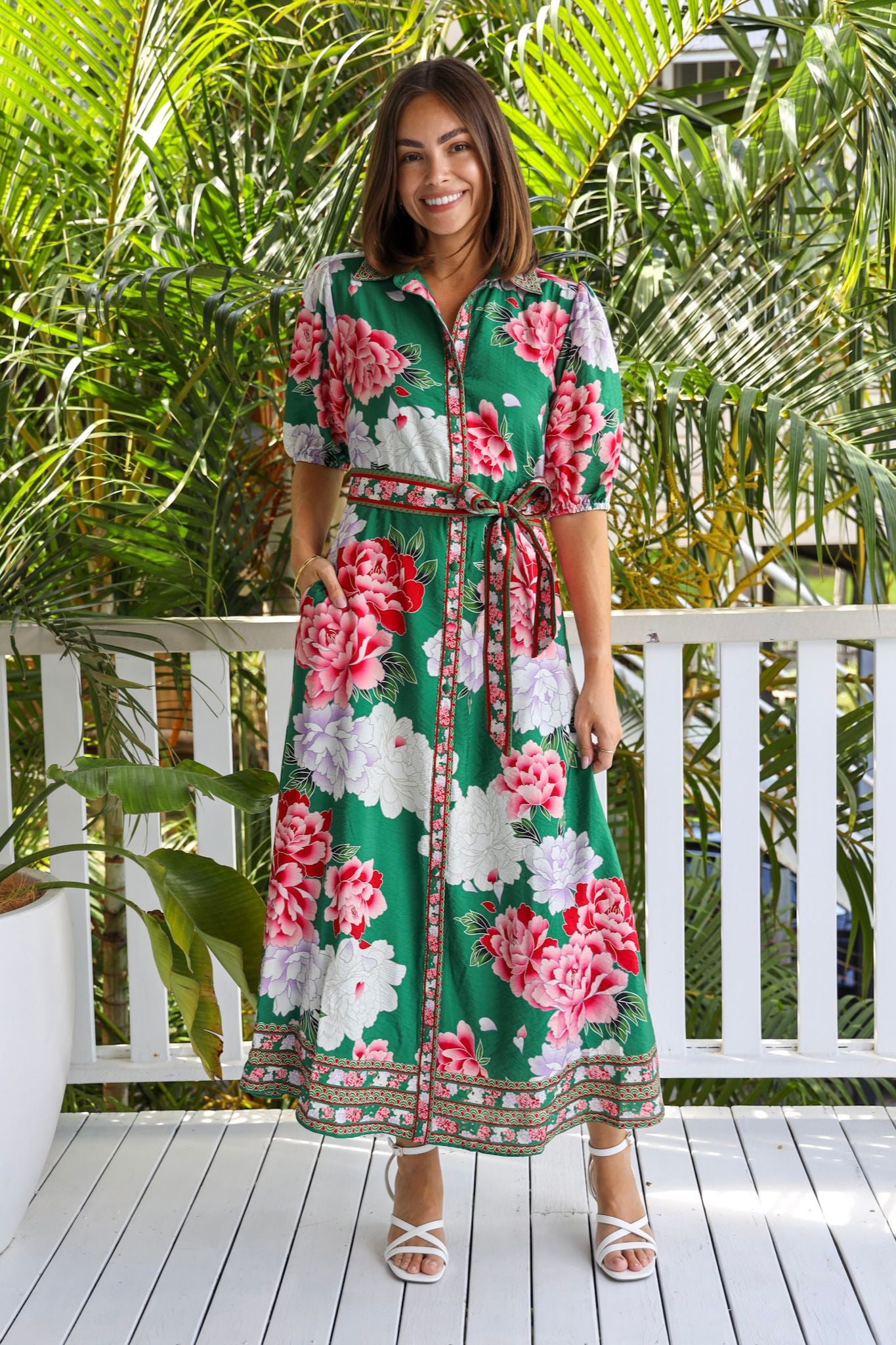JOYFUL BELTED MAXI DRESS
