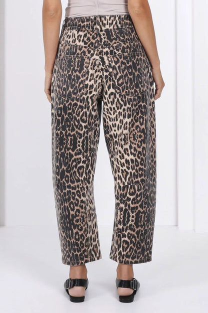 WILD AT HEART LEOPARD PRINT BARREL JEAN