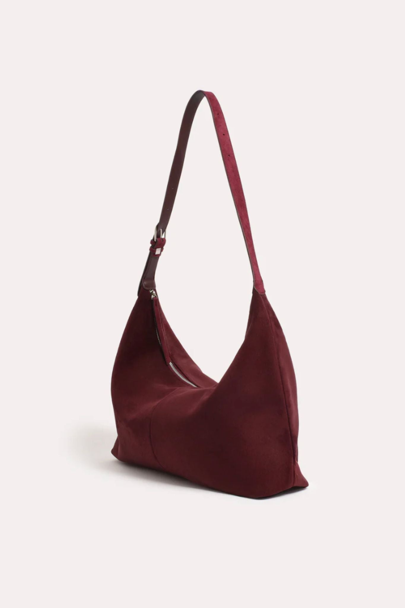 KIMMI FAUX SUEDE SLOUCHY TOTE - PLUM
