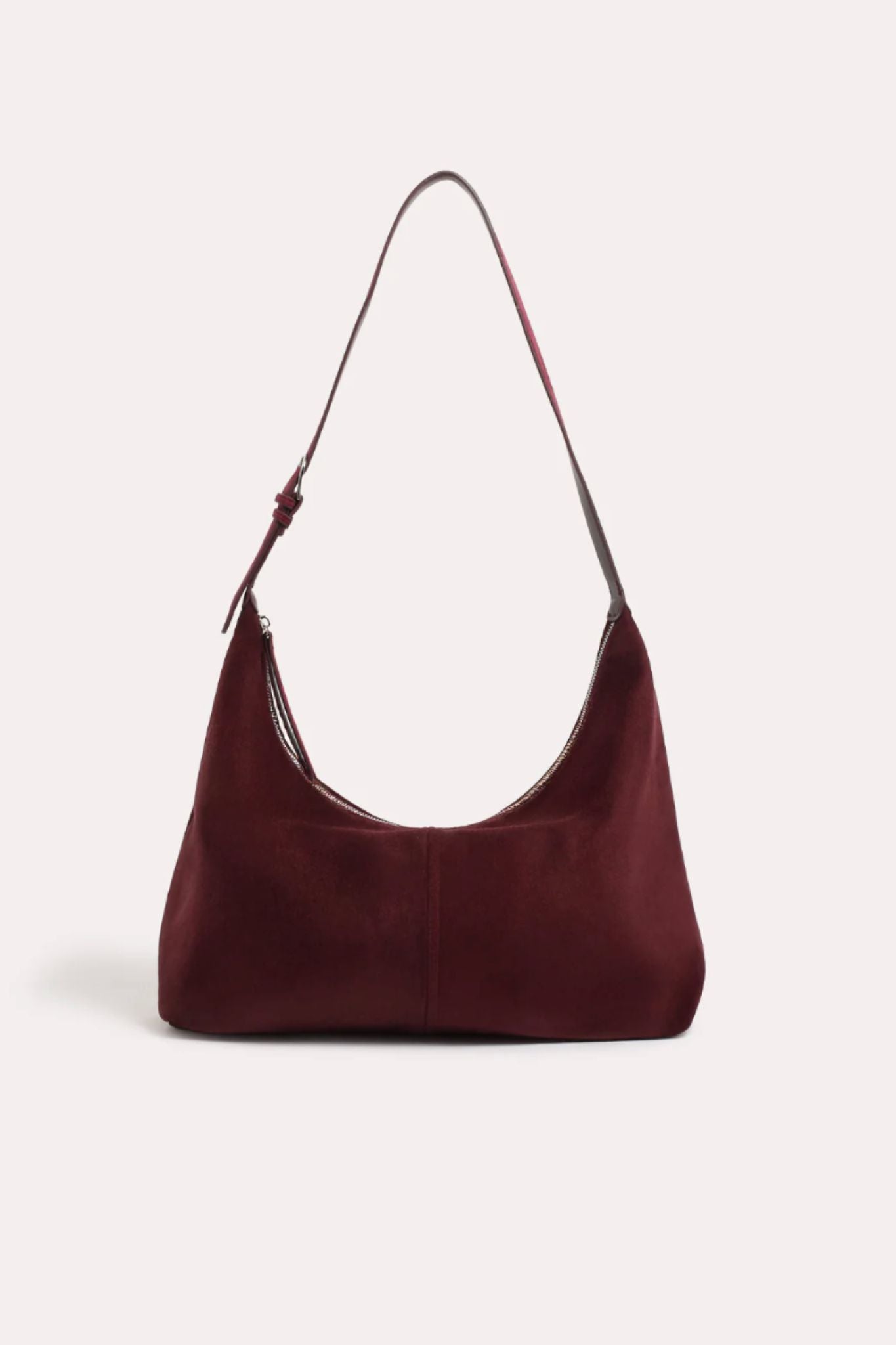 KIMMI FAUX SUEDE SLOUCHY TOTE - PLUM