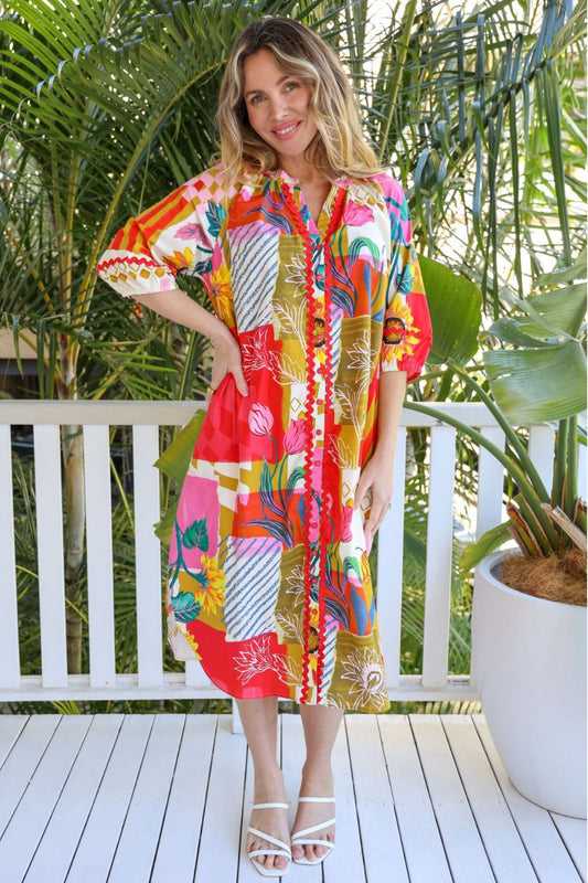 ELOISE SHIRT DRESS - TROPICANA PRINT