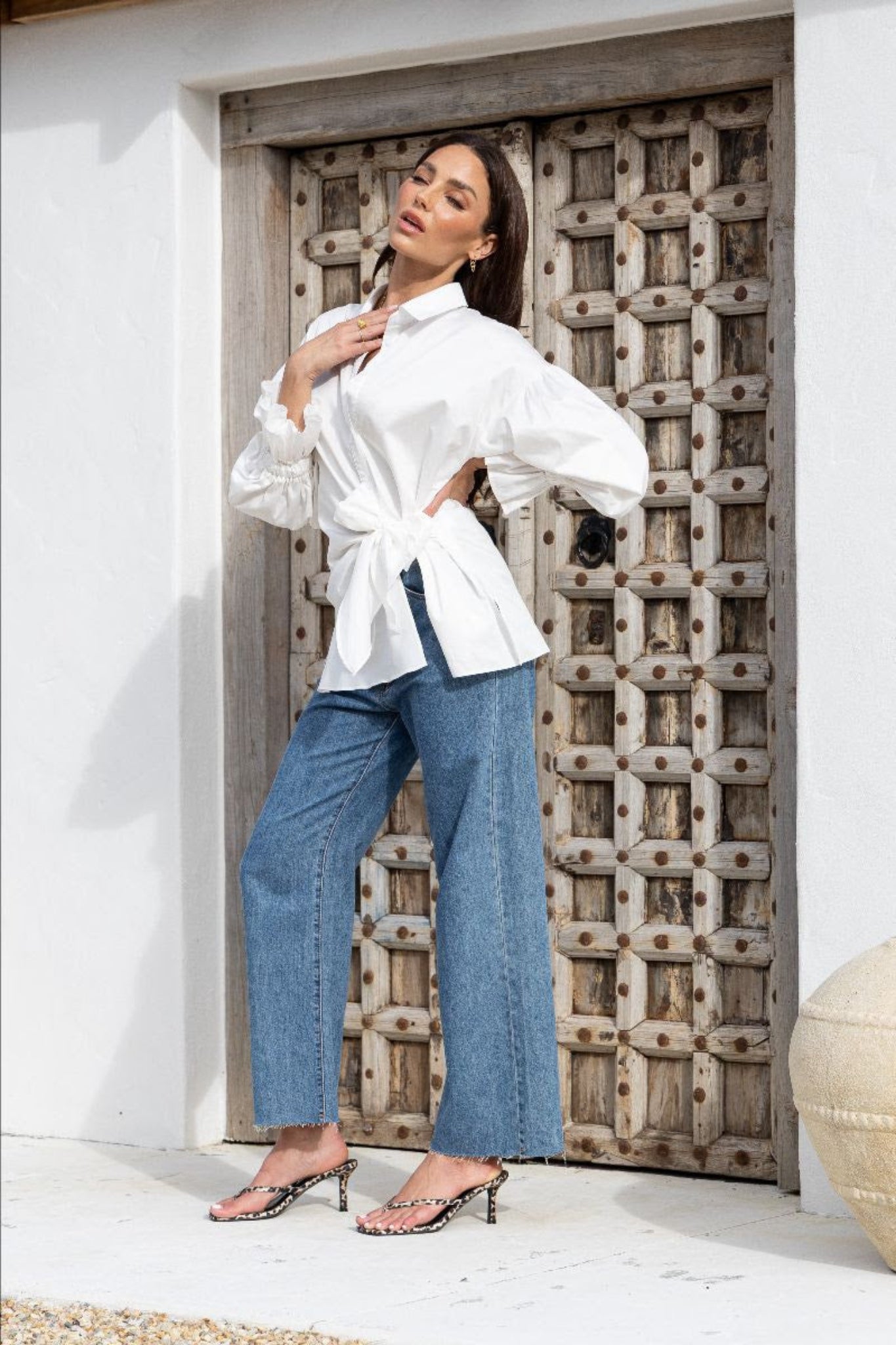 ELARA WRAP SHIRT  - WHITE