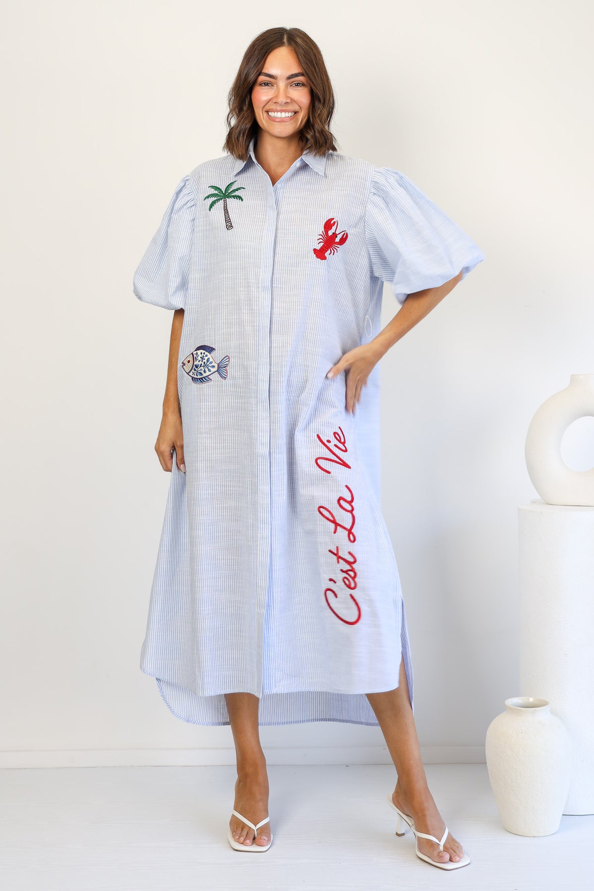 Vacation Midi Shirt Dress